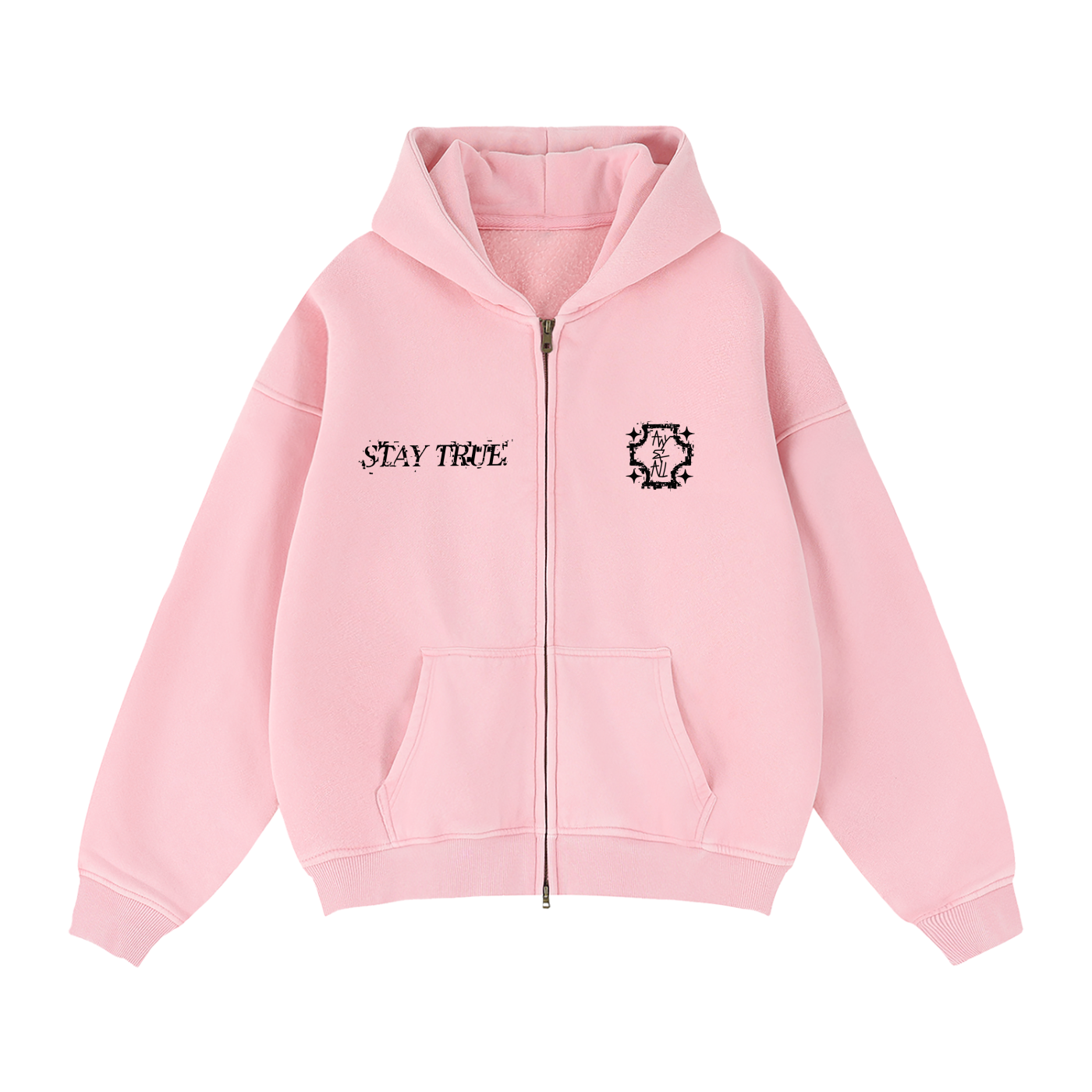Zip-Through Boxy Fleece Hoodie
