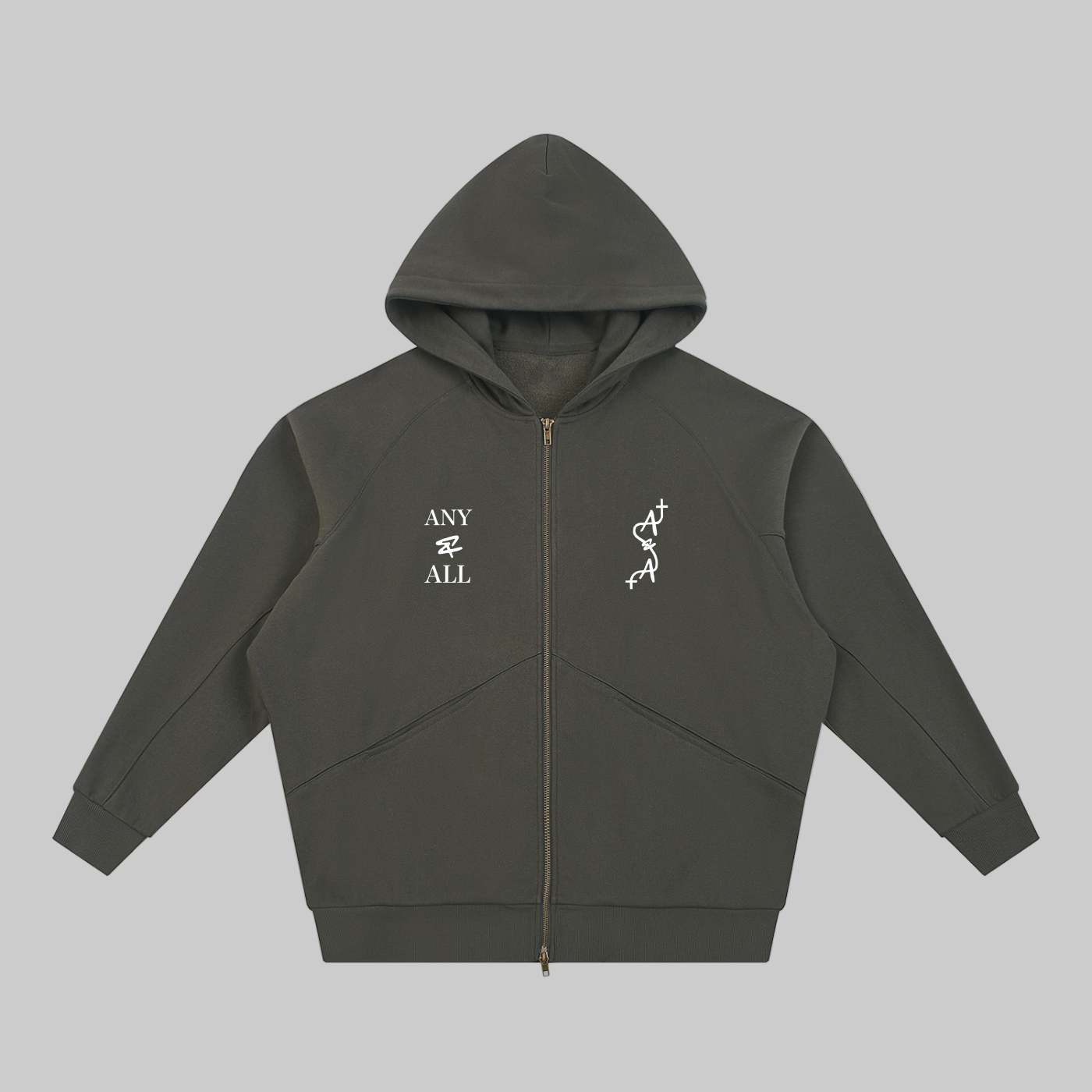 Dolman Sleeve Zip-Through Fleece Hoodie