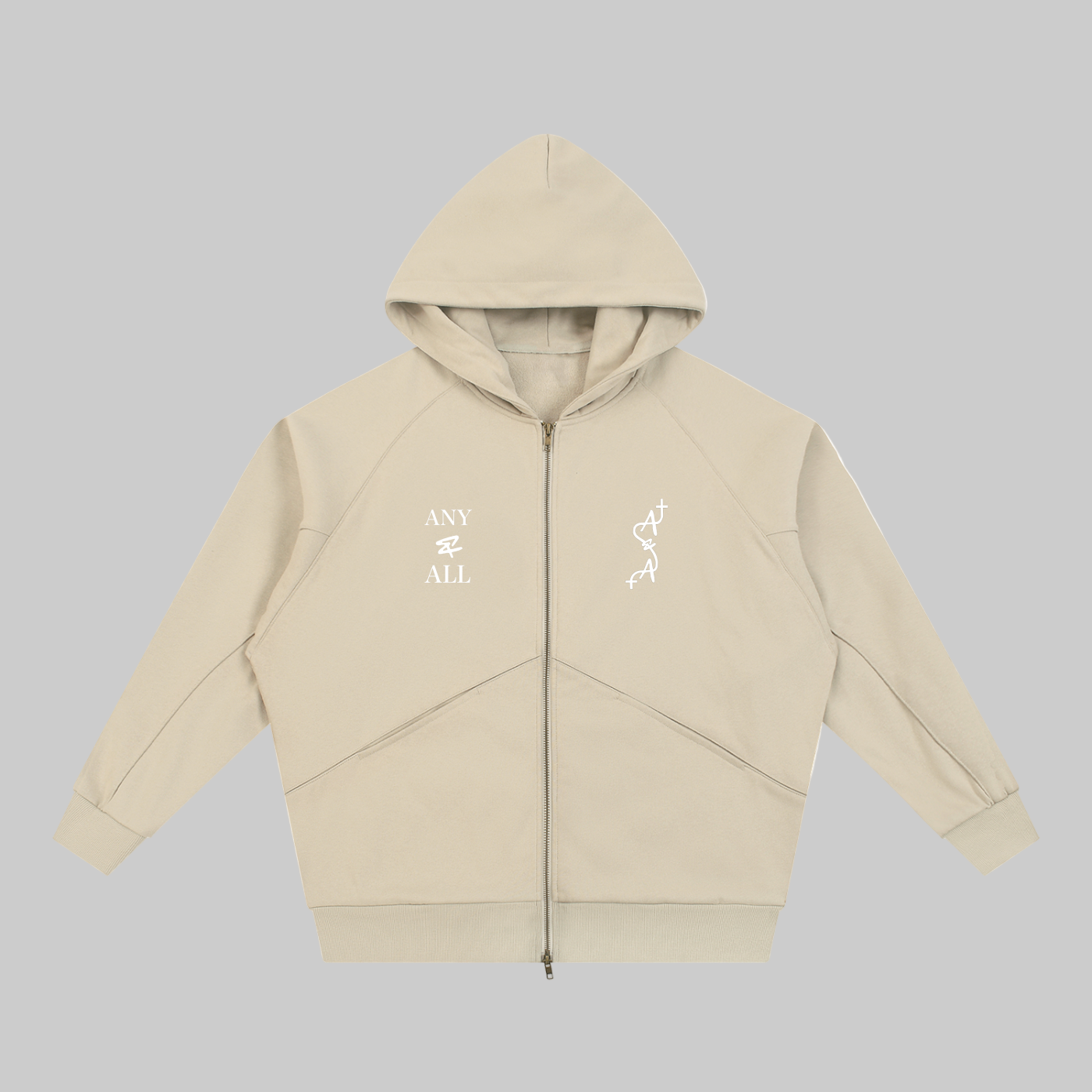 Dolman Sleeve Zip-Through Fleece Hoodie