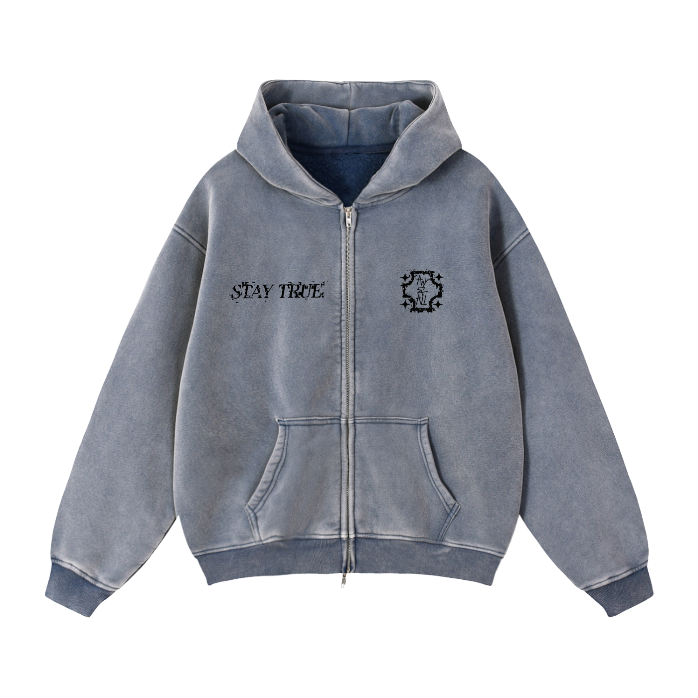 Zip-Through Boxy Fleece Hoodie