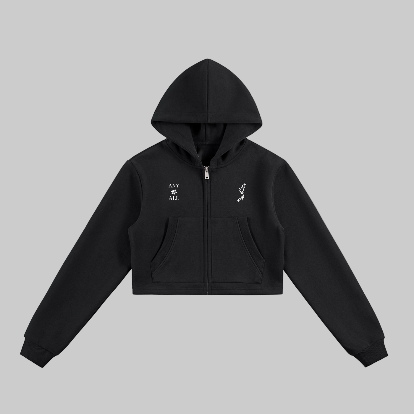 Essential Cropped Zip-Up Hoodie