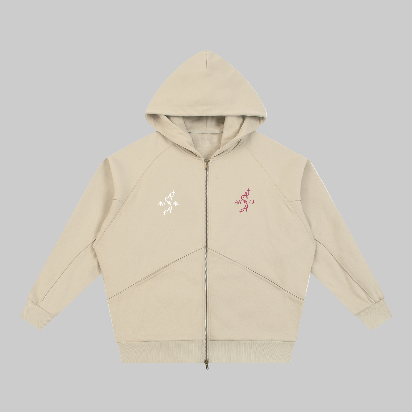 Dolman Sleeve Zip-Through Fleece Hoodie