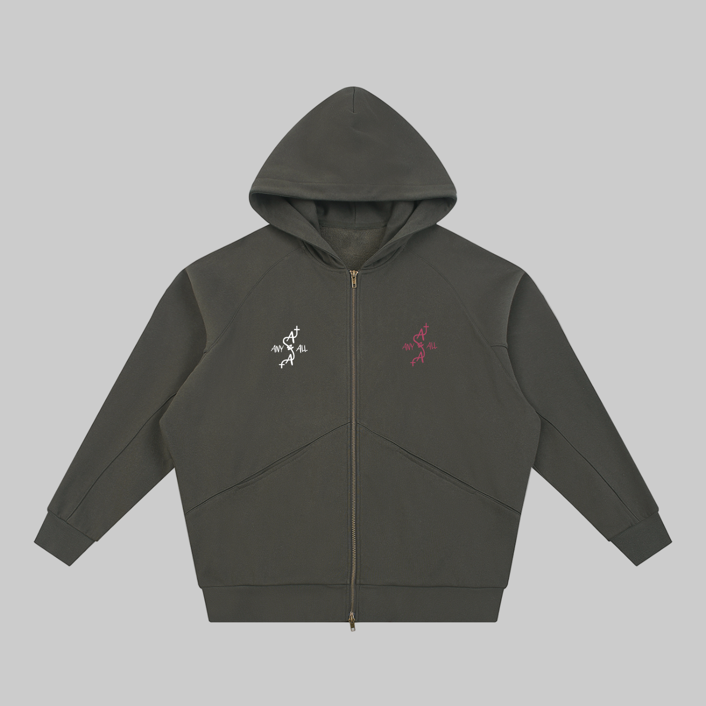 Dolman Sleeve Zip-Through Fleece  Hoodie