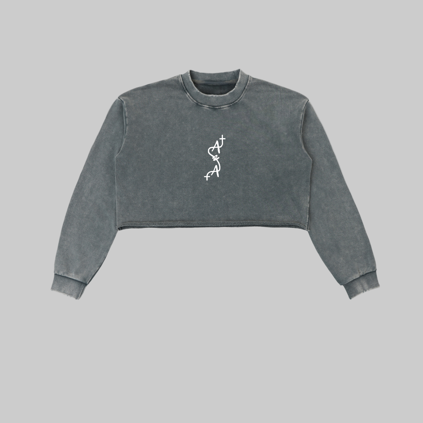 Snow Washed Edge Cropped Sweatshirt