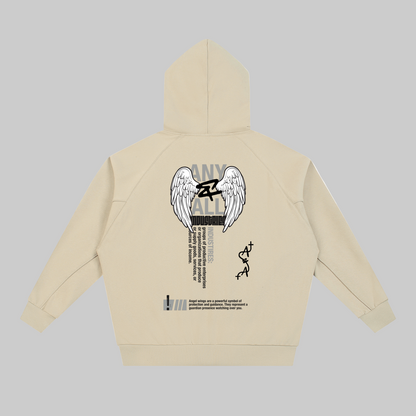 Dolman Sleeve Zip-Through Fleece  Hoodie