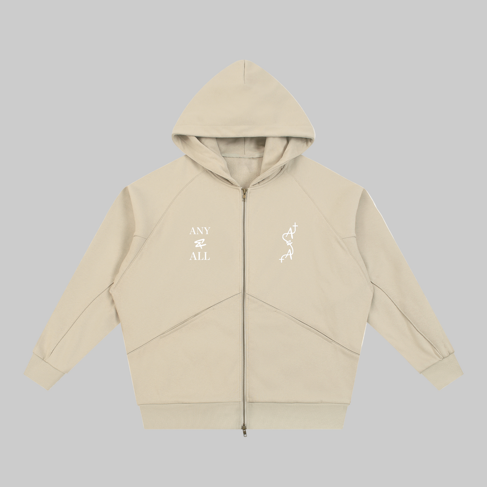 Dolman Sleeve Zip-Through Fleece  Hoodie