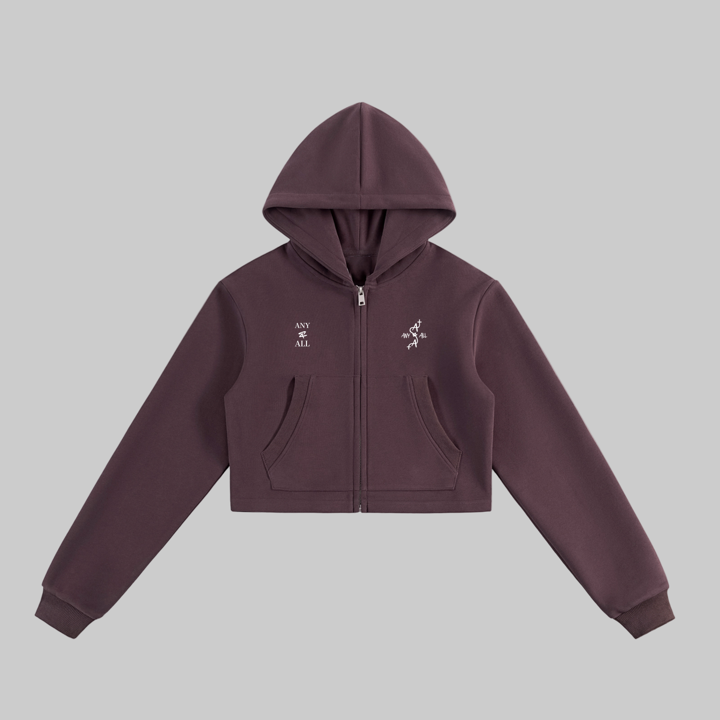 Essential Cropped Zip-Up Hoodie