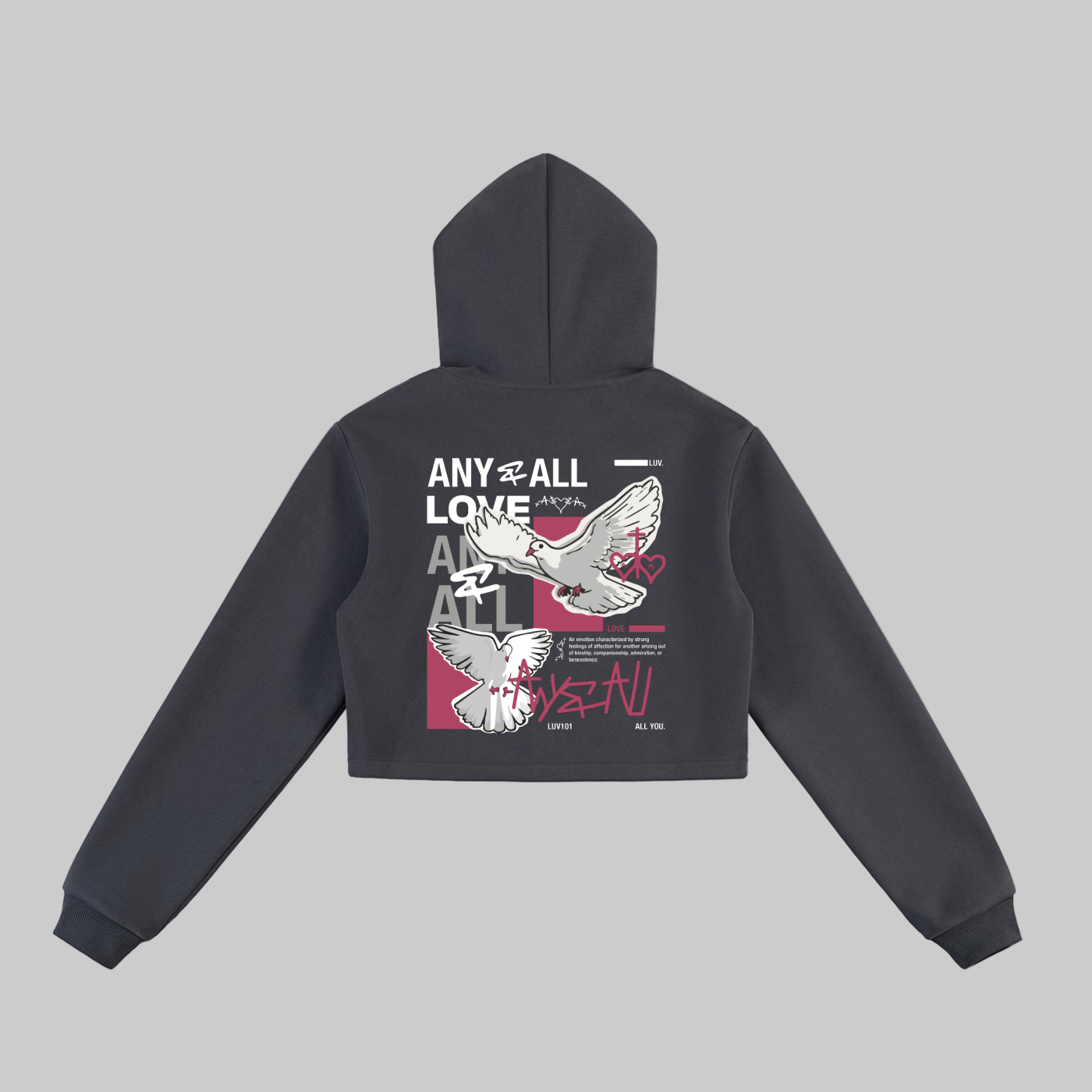 Essential Cropped Zip-Up Hoodie