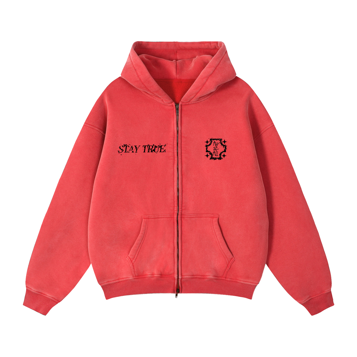 Zip-Through Boxy Fleece Hoodie