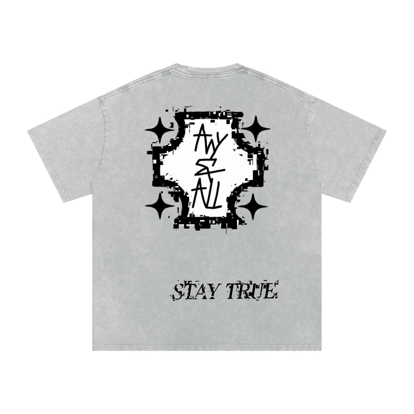 Snow Washed Oversized Cotton T-Shirt