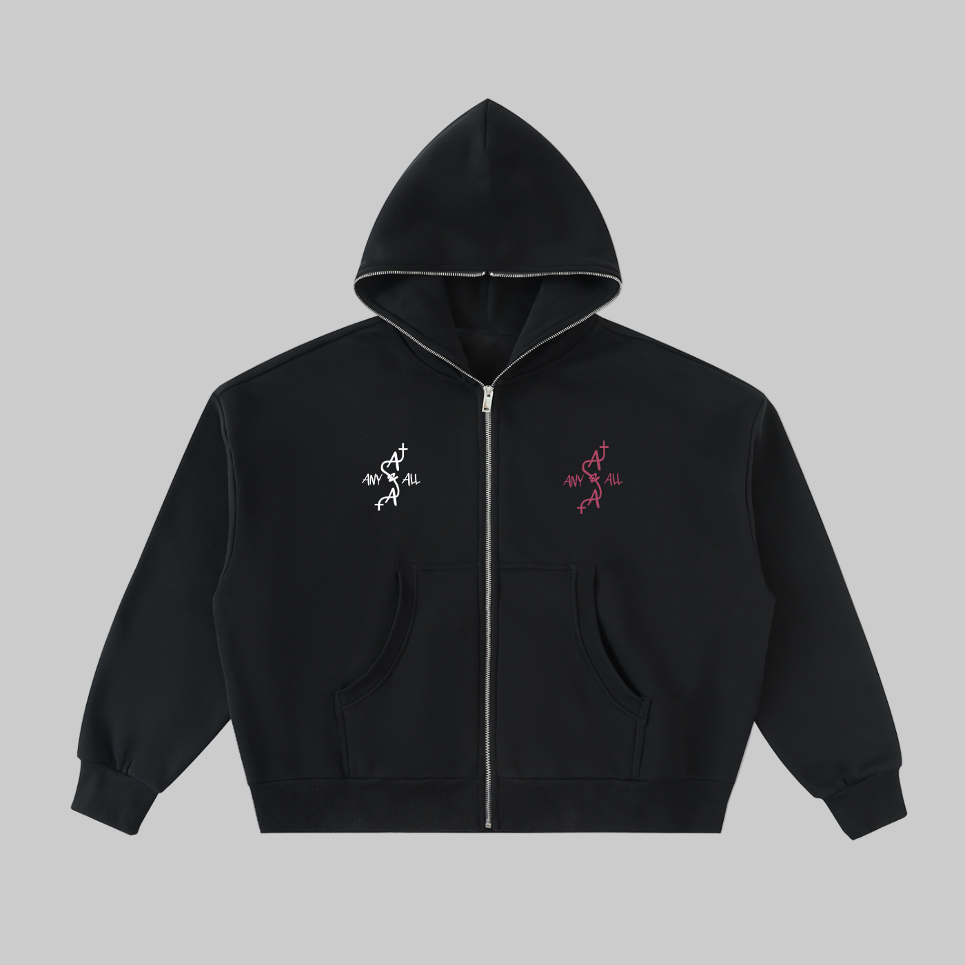 Fleeced Full-Zip Boxy Hoodie