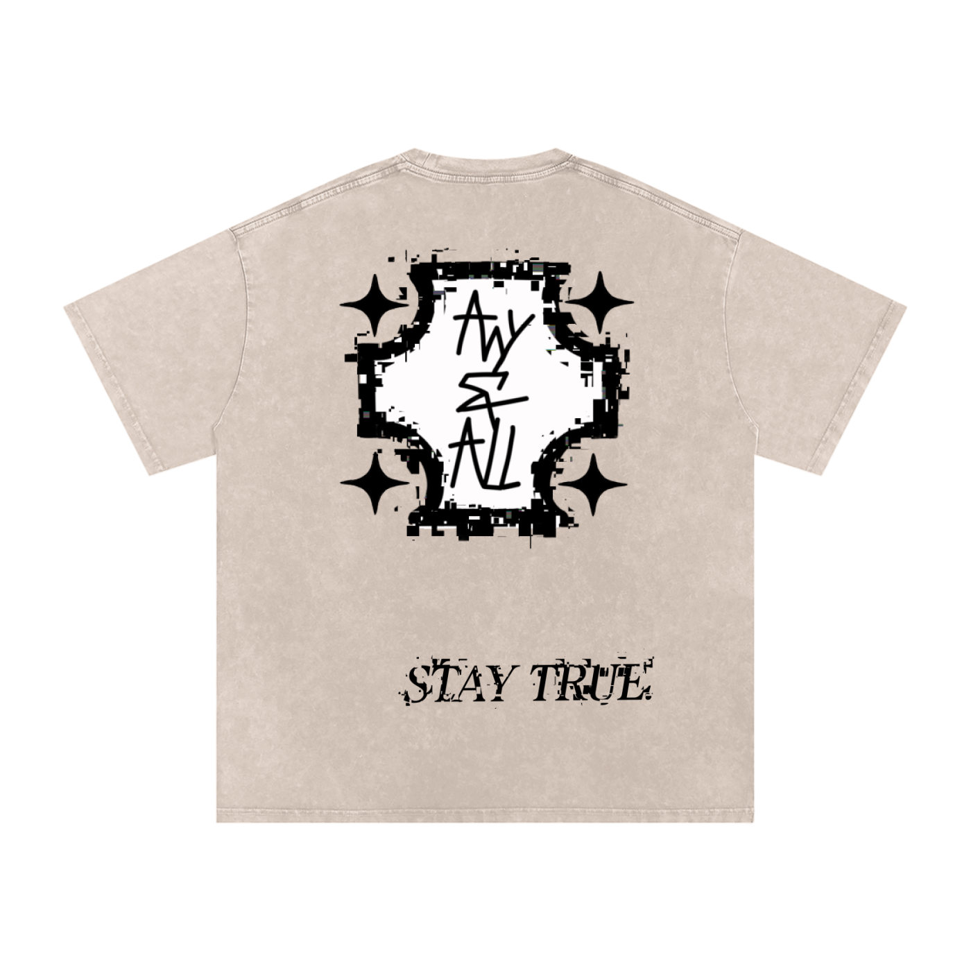 Snow Washed Oversized Cotton T-Shirt