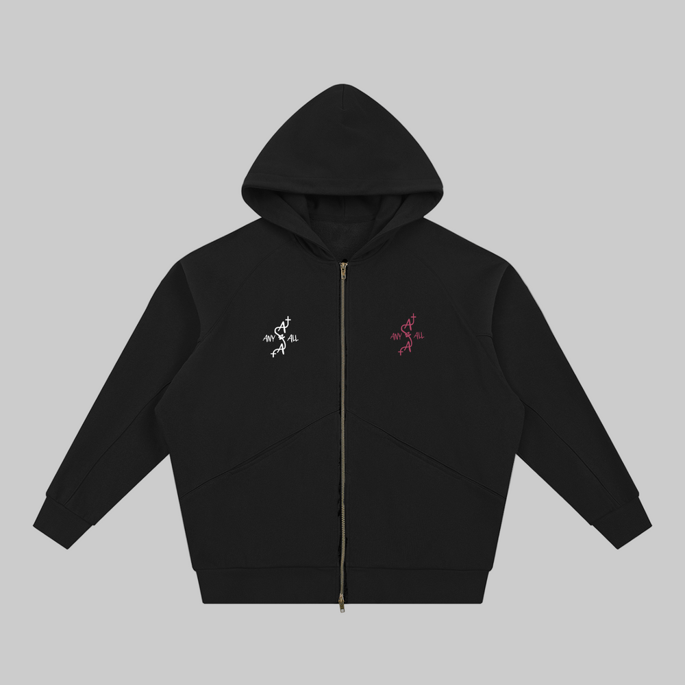 Dolman Sleeve Zip-Through Fleece  Hoodie