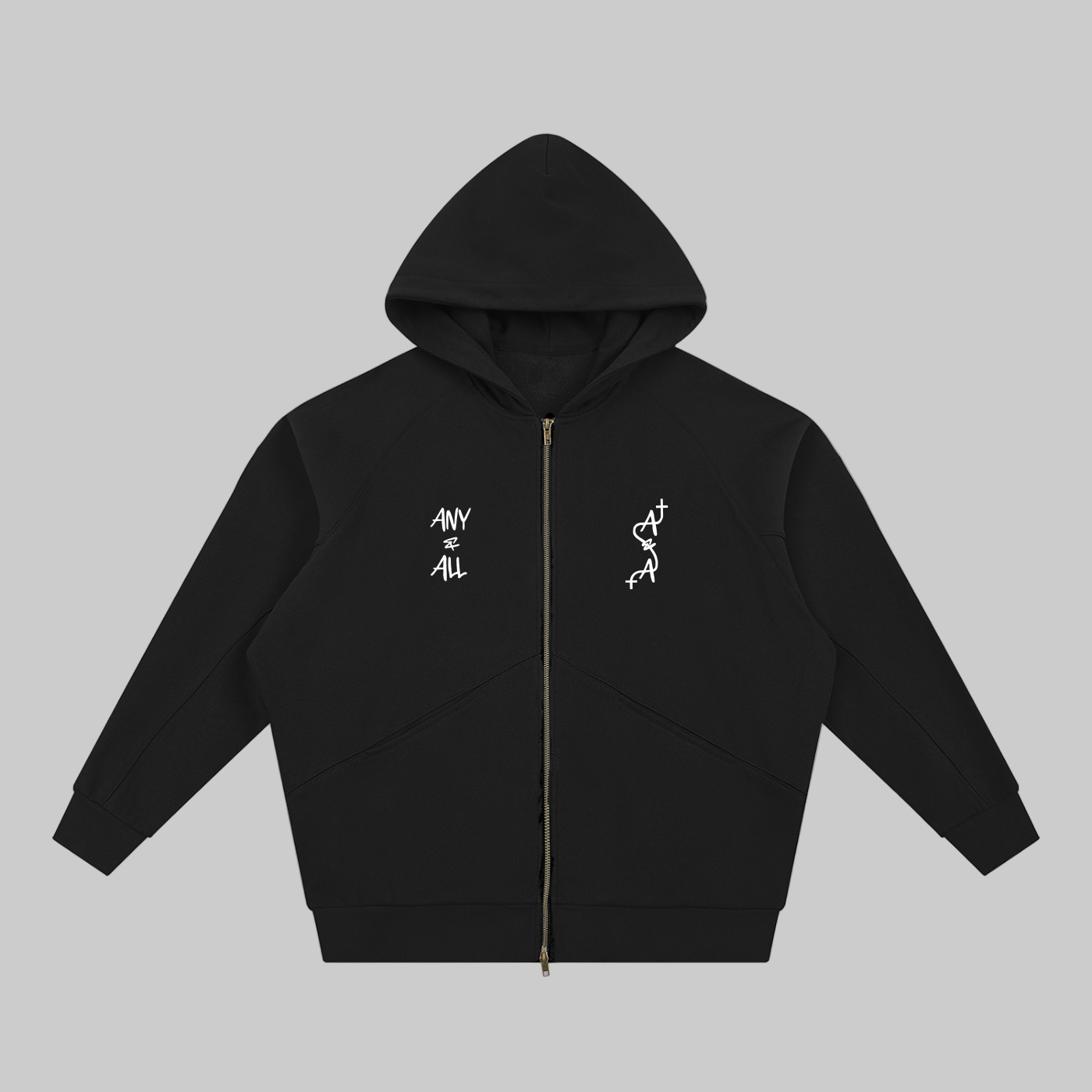 Dolman Sleeve Zip-Through Fleece  Hoodie