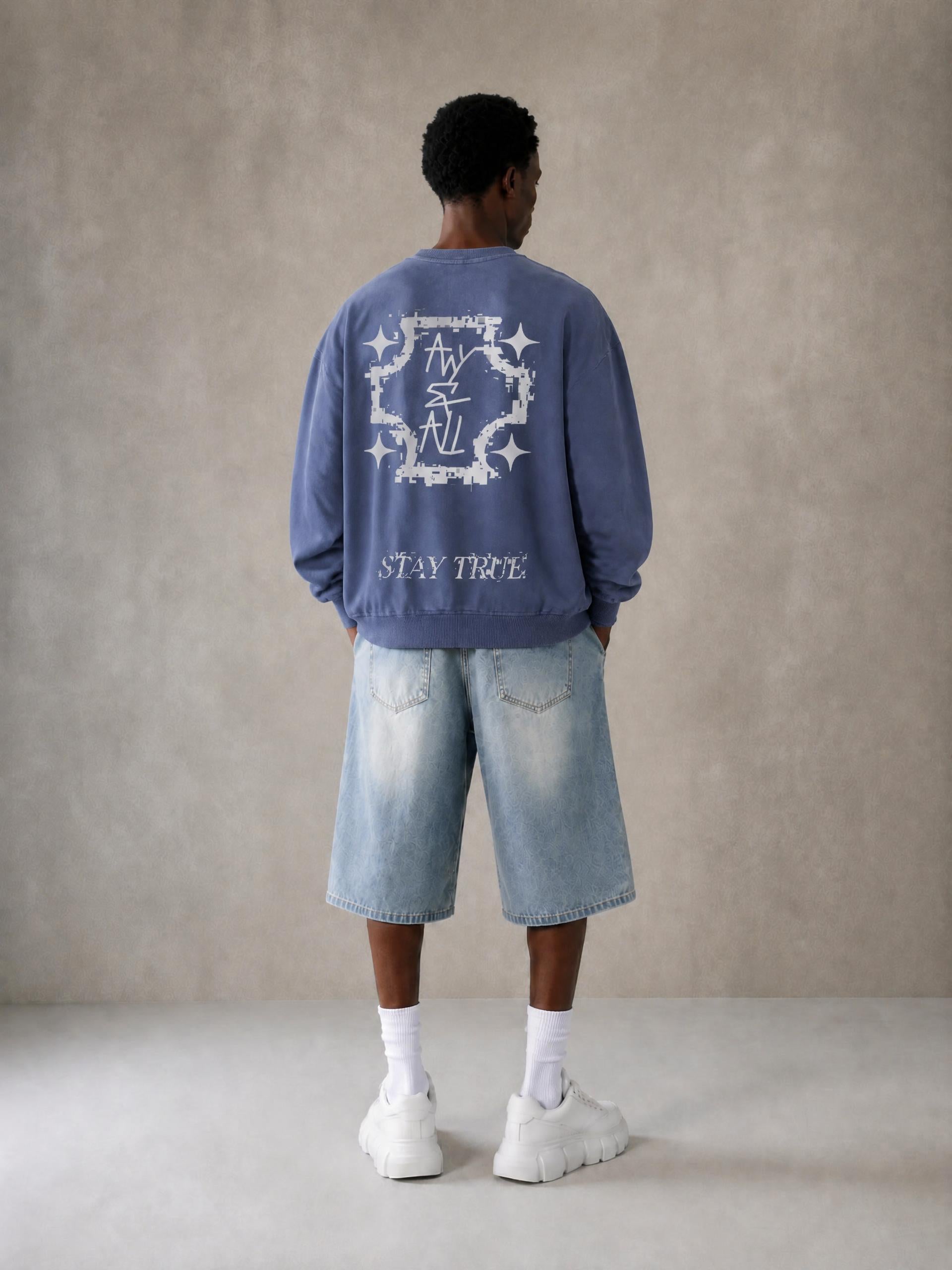 Sunfade Drop-Shoulder Cotton Sweatshirt