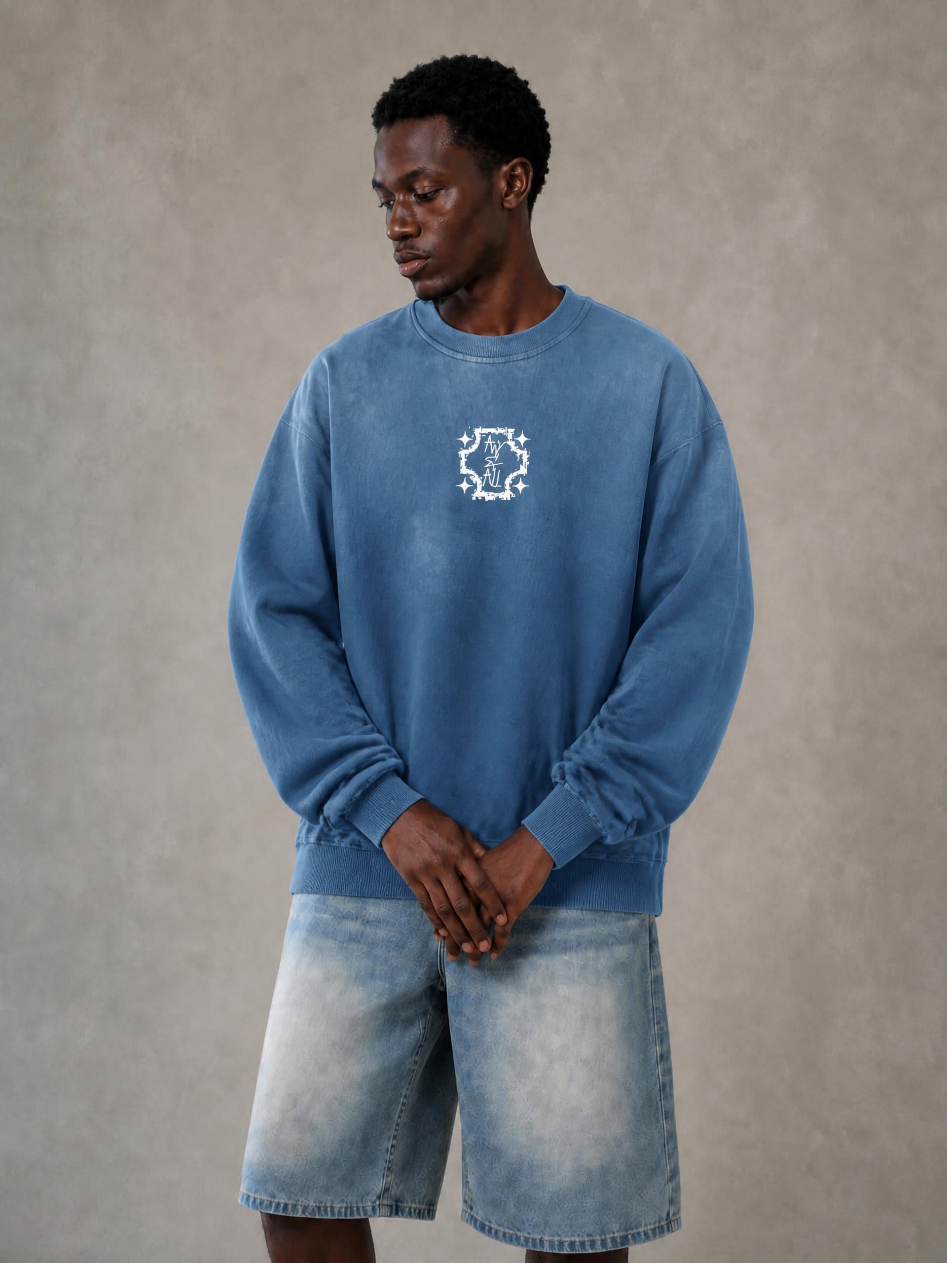 Sunfade Drop-Shoulder Cotton Sweatshirt