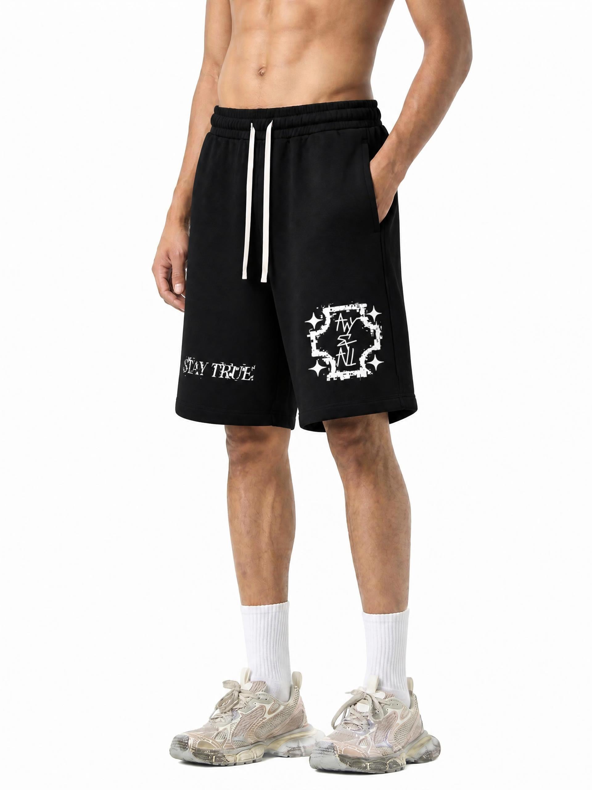 Sun Fade Raw Edge Cotton Shorts