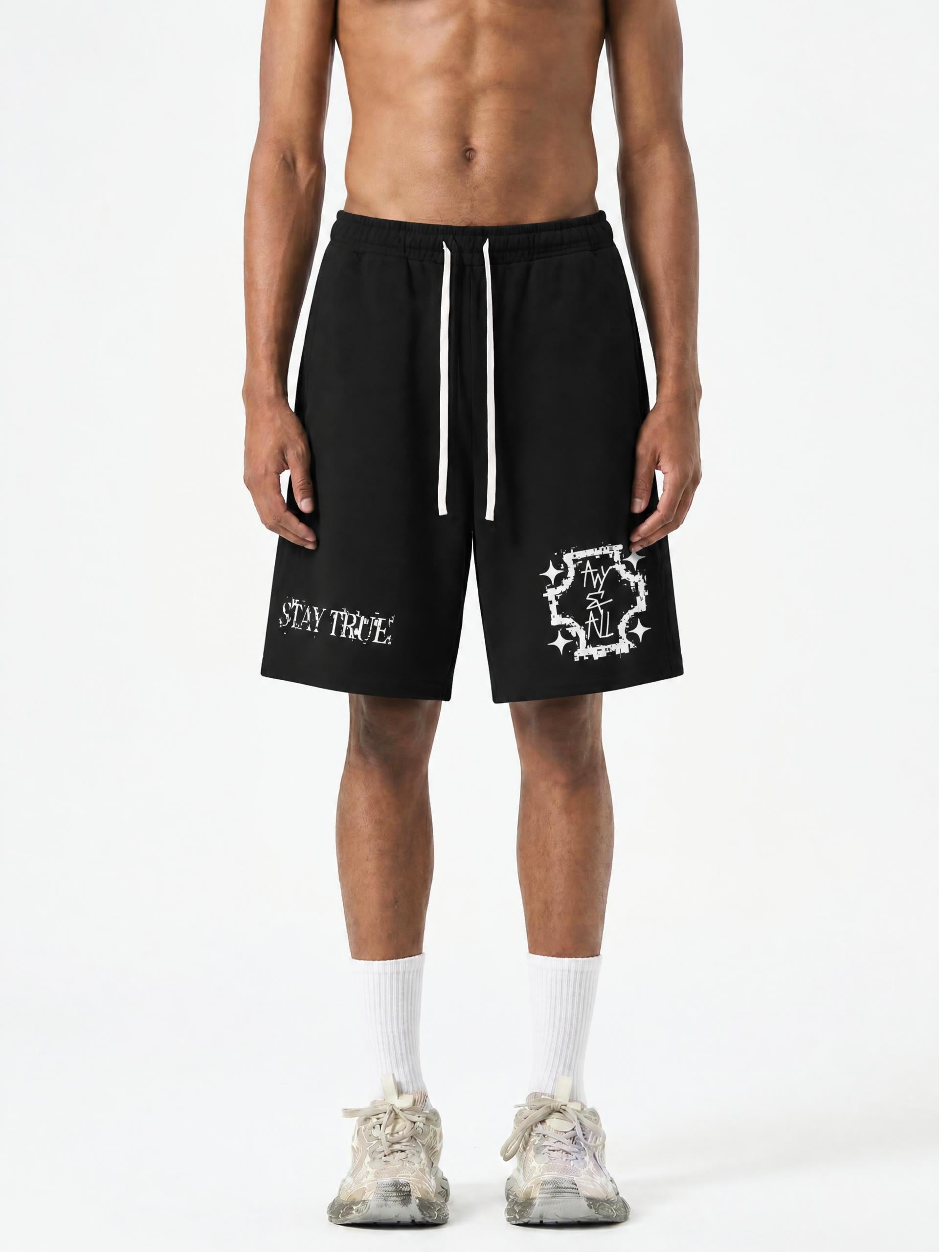 Sun Fade Raw Edge Cotton Shorts